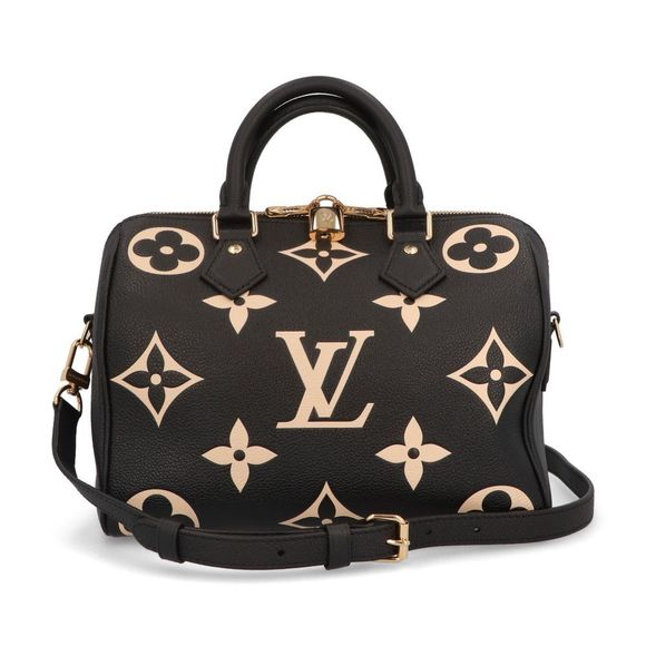 Louis Vuitton Speedy Bandouliere 25 Black Beige - Picture 1 of 5
